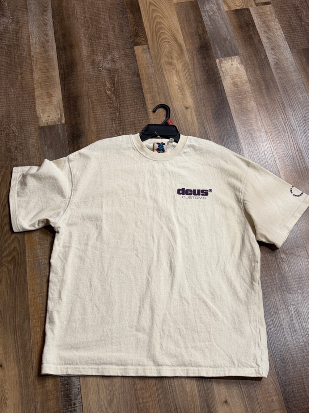 Cream Logo Short-Sleeve Tee for Men